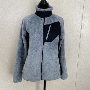 Columbia Plush Fleece Full Zip Gray Jacket Fuzzy Coat Women ADULT LARGE